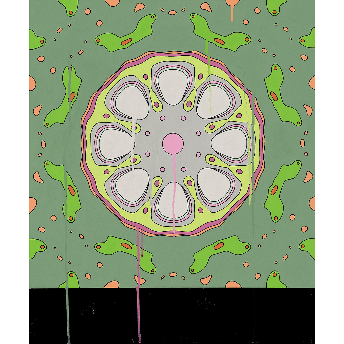 <br/>Akbar Toggle, 6/10/2025<br/>24" x 20"<br/>acrylic and opaque marker on canvas